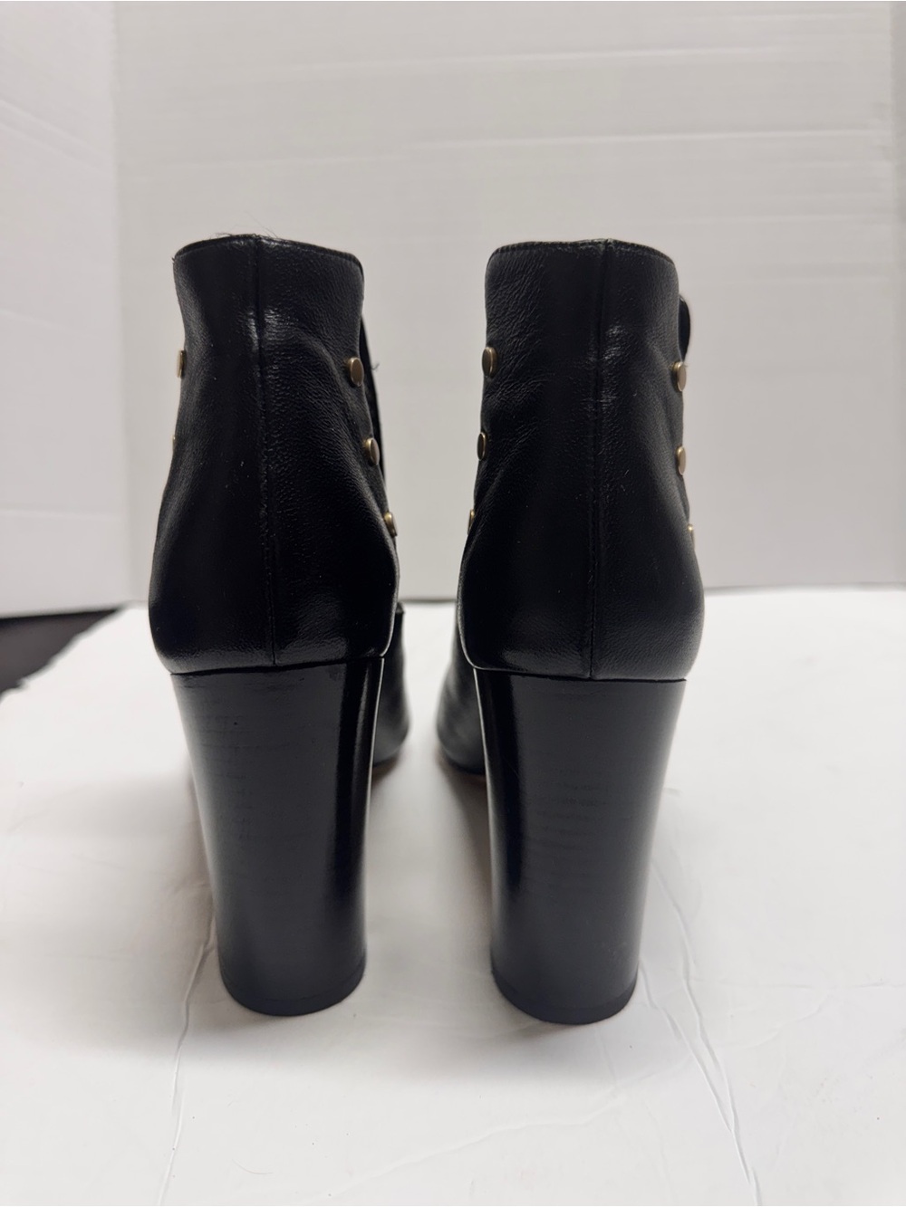 Jimmy Choo "Mercy" Black Leather Open-Toe Moto Whimsigoth Booties sz 38/US 8 - Picture 4 of 9